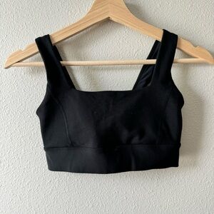 YPB sculptLUX square neck black sports bra size XS